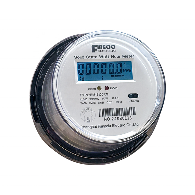 Fineco ANSI 2S Single-Phase Three-Wire Round Electronic Socket Meter 200A Digital Display