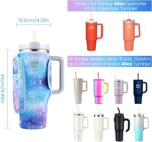<b>Adjustable</b> <b>Strap</b> Water Bottle Carrier Bag Durable Neoprene Cooler for Stanley 40 oz Tumbler with Zipper Pocket Protective Sleeve - Product Image 5