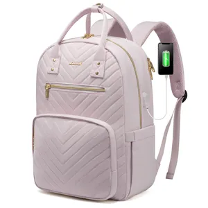 Женский водонепроницаемый Стеганый рюкзак для ноутбука, с USB-портом