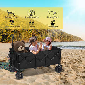 किराने की खरीदारी और बागवानी उच्च क्षमता ढहने वाली तह वैगन कैंडर कार्ट - Product Image 4