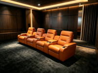 VIP Heimkino-Liegesofa 3-Sitzer Elektrischer Leder-Kinosessel für Kellerraum-Kinosaal