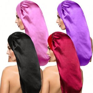 Promoción: Gorro de Dormir de Satén Largo y Suave con Banda Elástica para Mujer, Ideal para el Cuidado del Cabello y Trenzas - Product Image 1