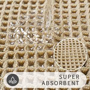 Alfombra de baño rectangular de microfibra absorbente, de color sólido y diseño minimalista para baño, cocina y entrada. - Product Image 4