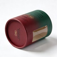 Boîte cylindrique en papier personnalisée de luxe avec fenêtre de présentation, tube en carton rond robuste pour l'emballage du thé et des bougies