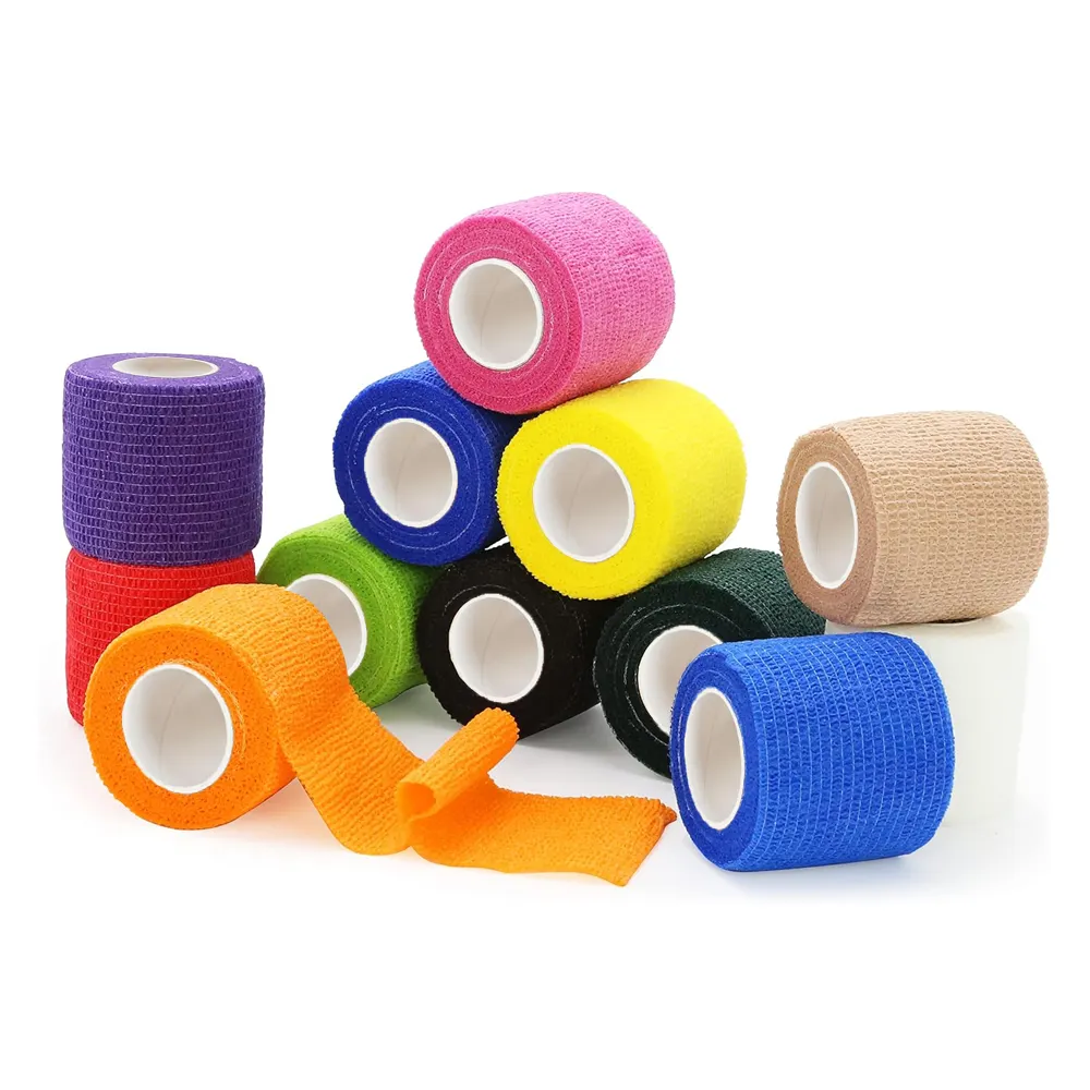 2024 New Pet Sports Elastic Breathable Colorful Customized Wholesale Waterproof Non Woven Cohesive Bandage