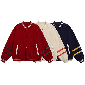 700 GSM Heavyweight High Quality 100% Polyester Streetwear OEM Custom LOGO Unisex <b>Mens</b> Fashion Varsity <b>Baseball</b> <b>Jacket</b> - Product Image 2