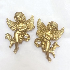 Ensemble de 2 statues d'anges chérubins en résine écologique, figurine sculptée, <span class=keywords><strong>cadeau</strong></span> commémoratif de sympathie, décoration de bureau à domicile et au bureau - Product Image 1