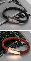 20W PD Carga 60W CTC Cable 8 Pin Muñeca Carga Pulsera de cuero Tipo C a IOS Cable para uso en computadora