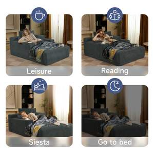 Chaise longue d'intérieur en velours côtelé rembourrée, sans armature, siège profond, <span class=keywords><strong>canapé</strong></span>-<span class=keywords><strong>lit</strong></span>, fauteuil de lecture, petits canapés confortables, <span class=keywords><strong>canapé</strong></span> nuage - Product Image 5