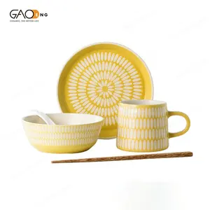 Nodic Style Luxury One Person Breakfast Dinnerware For Gifts, Ceramic Dinner Set For Promotion, Advertising Breakfast Set