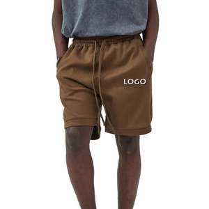 Pantalones cortos de sarga con cordón deportivo suelto de alta calidad para hombre, pantalones cortos de calle informales con bolsillo y cintura elástica para hombre - Product Image 5