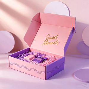 Boîte Mystère de Luxe Personnalisable Écologique Biodégradable Imperméable en Carton Gris Rigide Coloré avec Embossage Éponge pour Expédition - Product Image 2