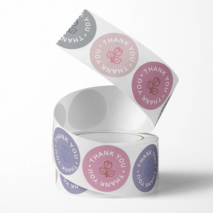 Marchio personalizzato Logo adesivo stampato rotolo di plastica impermeabile adesivo sintetico in vinile in <span class=keywords><strong>PVC</strong></span> rotondo cerchio carta tazza di caffè adesivo - Product Image 3