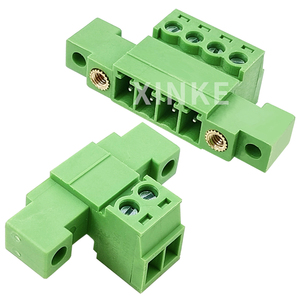 3.81mm Pitch Feed Through-Wall Double Flange Screw <b>Terminal</b> Block - Male-Female Solderless In-Line Connector Set 2-24P - Product Image 3