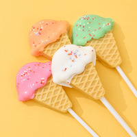 Sucettes en forme de crème glacée multi-saveurs, friandises mignonnes pour enfants, bonbons durs en vrac, 12g*12 paquets, saveurs fruitées sucrées