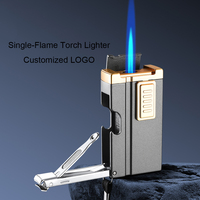 Briquet multifonctionnel en métal avec corde extérieure, briquet à flamme unique coupe-vent pour cigares, coupe-ongles, ouvre-bouteille