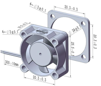 Ventilateur de refroidissement DC ultra-compact 25*25*10MM PBT à double roulement à billes, faible bruit, longue durée de vie pour projecteur