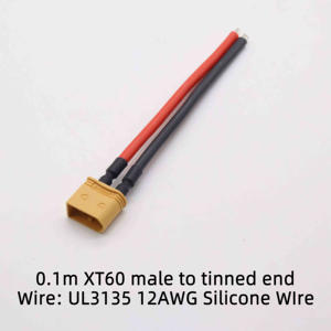 Conector de Alimentación para Batería de Iones de Litio XT90U, Cable de Silicona de Alta Resistencia, Adaptador de Enchufe Macho y Hembra XT30 XT60 XT90 UL31135, Amarillo Estañado - Product Image 5