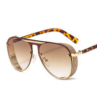 Lunettes de soleil surdimensionnées en métal de haute qualité, personnalisées, pour femmes, unisexes, avec verres dégradés, lunettes de soleil de luxe pour femmes