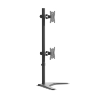 Support d'écran métallique - Fixation sur bureau - Double support - Vertical - Jusqu'à 32 pouces - VESA 75 & 100 - Bras de support d'écran pivotant à 360 degrés