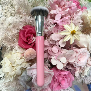Pinceau de maquillage rose double embout, poils synthétiques personnalisés, manche en bois, pinceaux professionnels pour estomper le maquillage du visage et des yeux - Product Image 5