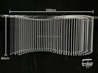 Rideau de plafond en perles acryliques en forme de vague, rideaux de cristal, lustres pour la décoration de mariages, événements et fêtes