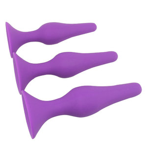 Plug Anal à forte aspiration ensemble 4 tailles Silicone violet godemichet Anal jouet sexuel Anal - Product Image 3