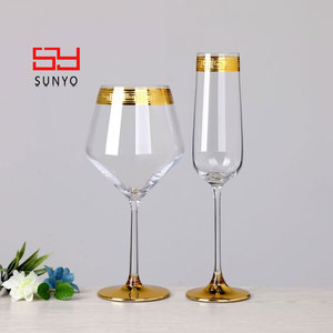 Copas de Vino SUNYO Hechas a Mano con Cristal sin Plomo, Diseño Personalizado, Borde Plateado y Dorado, para Beber Agua y Whisky - Product Image 4