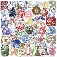 50 Pegatinas de Sellos Vintage de Dibujos Animados Personalizadas, Calcomanías de Vinilo Originales a Prueba de Agua para Cuadernos, Maletas y Regalos
