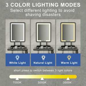 Không Thấm Nước Màu Đen Có Thể Điều Chỉnh Tùy Chỉnh Dao Cạo Chủ Chống Sương Mù Gương Fogless Cho Nước Nóng Sương Mù Miễn Phí Tắm Cạo Râu Gương Với Ánh Sáng LED - Product Image 3