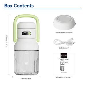 Licuadora Portátil de Alta Velocidad de 1000 ml, Diseño de Doble Tapa para Beber Directo, Resistente al Agua IPX6, Carga Tipo C, Ideal para Viajes y Actividades al Aire Libre - Product Image 5