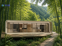 Capsule spatiale de glamping, maison préfabriquée en verre, villa de villégiature, maison de vacances, sur mesure OEM