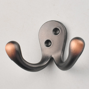 Zinc Alloy Double Coat Hook Brushed Red Bronze Wall Mount <b>Wardrobe</b> <b>Hardware</b> - Product Image 1