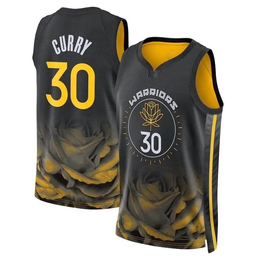 22-23 New men's 30# Curry dark blue jersey Golden State City Edition black basketball jersey