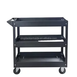 3 Tier Metall Stahl Rolling Tray Utility Push Cart Stahl Industrial Service Cart