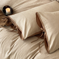 Parure de lit hiver chaude 100% coton brossé, jacquard minimaliste, 4 pièces, pour maison, hôtel, chambre d'hôtes