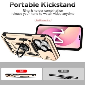Funda Protectora para Teléfono Móvil con Cámara Deslizante y Protección Trasera de TPU y PC para iPhone 14 13 12 15 16 17 Pro Max Plus, 2025 - Product Image 4