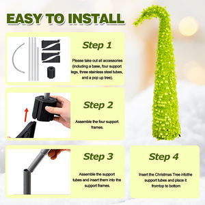 Meilleures ventes : Arbre <span class=keywords><strong>de</strong></span> Noël à tronc courbé en PVC vert fluorescent, article <span class=keywords><strong>de</strong></span> décoration festive pour intérieur et extérieur, pièce d'exposition - Product Image 1