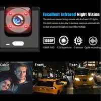 Super Nachtzicht Dashcam Verborgen Dubbele Auto Dashcam 1080P HD DVR USB Auto Dashboard Camera met G-Sensor WDR Parkeermonitor