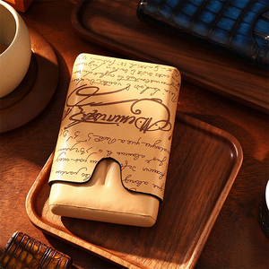 ZENOS Vintage Luxury Men's Leather 4-Piece Cigar Case Travel Moisture-Proof Portable Father's Day & Business Gift Customized - Product Image 1