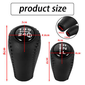 Ensemble de pommeaux de levier de vitesse en cuir Toyota, noir, ergonomique, pour boîte de vitesses manuelle, accessoire intérieur de remplacement - Product Image 3