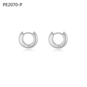 Amy Amy <b>Huggie</b> Earrings <b>Silver</b> Plated Alloy Women's Classic Fashion Jewelry Gift PE2070 - Product Image 1