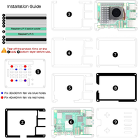 Nueva Raspberry Pi 5 MODELO 8GB RAM BCM2712 Computadora Linux en Existencia Kits de Placa de Desarrollo Carcasa Acrílica Negra Transparente y Ventilador
