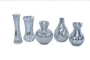 Jarrón de Vidrio Plateado Estilo Vintage, Elegante Centro de Mesa Decorativo para Bodas, Fiestas y Decoración del Hogar, Porta Flores de Lujo - Product Image 5