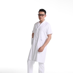 Consegna veloce 100% Manica Corta in Cotone Bianco del Laboratorio Cappotto degli uomini di Medico Abito Uniforme Medico in Ospedale Dentista Uniforme Fatto in Cina - Product Image 2