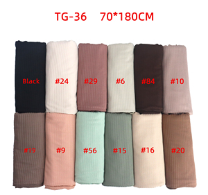 Venta al por mayor Malasia moda musulmana llano Hijab bufanda Dubai Jersey algodón Hijab turbante acanalado Jersey Hijab