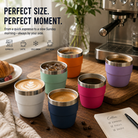 Mug à café de luxe classique en acier inoxydable 304, isolation sous vide double paroi, maintien au chaud 6-12 heures, empilable, compatible lave-vaisselle, avec couvercle