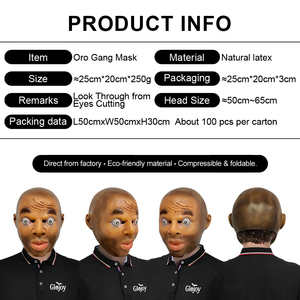 Masque en latex amusant de Bobby O'Rogan pour Halloween, accessoires de déguisement, vente en gros, personnalisable - Product Image 2