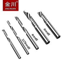 Fraise à queue spirale Jinchuan 3,6 mm à une dent, en acier au tungstène, revêtement couleur, pour découpe du bois, diamètre 3,175 mm et 10 mm, offre spéciale