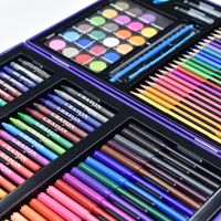 Ensemble de dessin et de peinture scolaire Jiufeng de 128 pièces, boîte personnalisée, matériaux écologiques, crayons de couleur, crayons de dessin animé pour enfants